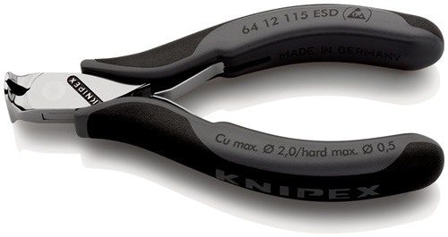 KNIPEX 64 12 115 ESD Elektronik-Vornschneider  Länge 115 mm Form 1 Facette ja, k
