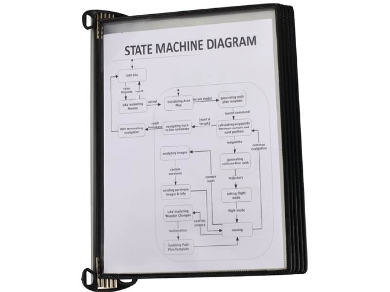 TARIFOLD 920300 Wandhalter  5 Sichttafeln PP schwarz mit Neodym-Magnetf.DIN A4