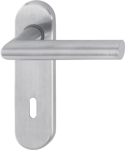 HOPPE 3289348 Kurzschildgarnitur Amsterdam E1400Z/353K Edelstahl F69 OB abgerund