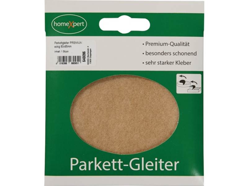 Parkettgleiter 80 x 95 mm Filz natur eckig selbstklebend