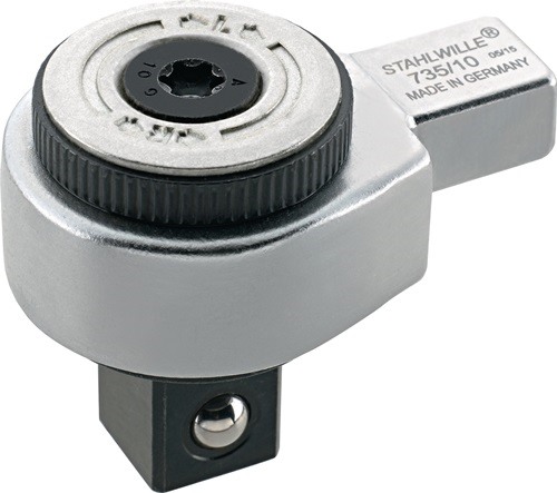 STAHLWILLE 58250010 Einsteckumschaltknarre 735/10 1/2 '' 9 x 12 mm Chrom-Alloy-S