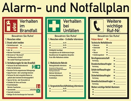 57279 Alarm-/Notfallplan ASR A1.3/DIN EN ISO 7010/DIN 67510 L620xB480 mm Kunsts