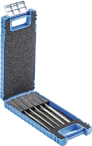 Diamantnadelfeilensatz 140mm 5-tlg.D 181 PFERD Belaglänge 70 mm · Schaft-Ø 3 mm · geeignet für die Bearbeitung von gehärteten Stählen, Hartmetall, Keramik, Glas, Ferrit, Nickel- und Titanbasislegierungen · in Kunststoffbox · Inhalt (5 teilig): flachstumpf