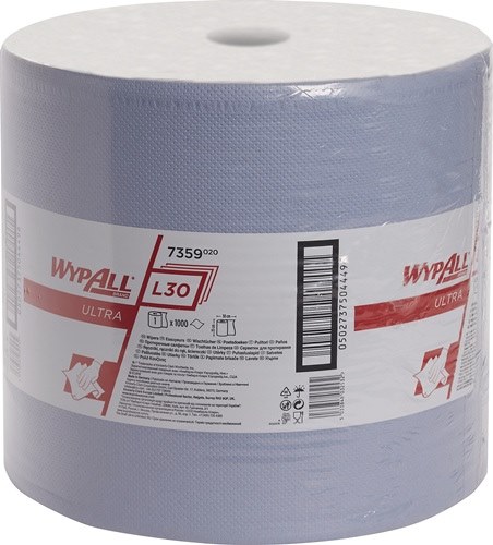 KIMBERLY-CLARK 7359 Wischtuch WYPALL L30 7359 L.ca.380 mmxB.ca.350 mm blau 3-lag