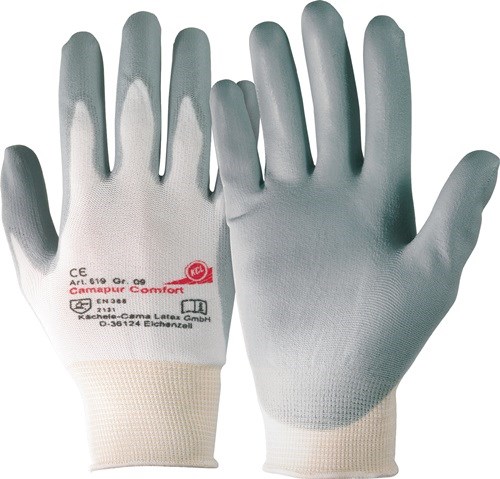 HONEYWELL 061906941E Handschuhe Camapur Comfort 619+ Größe 6 weiß/grau EN 388 PS
