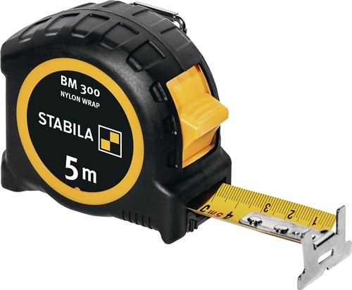 STABILA 19577 Taschenrollbandmaß BM 300 Länge 5 m Breite 27 mm mm/mm EG II PC-AB