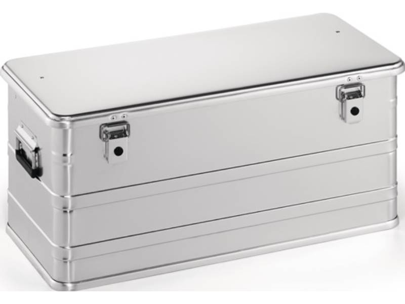 Aluminiumbox L782xB385xH367mm 91 l mit Klapphebelverschlüssen mit Bohrungen