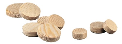 - Konusplättchen D. 15 mm Kiefernholz Inhalt je Karton ca. 1050 St.