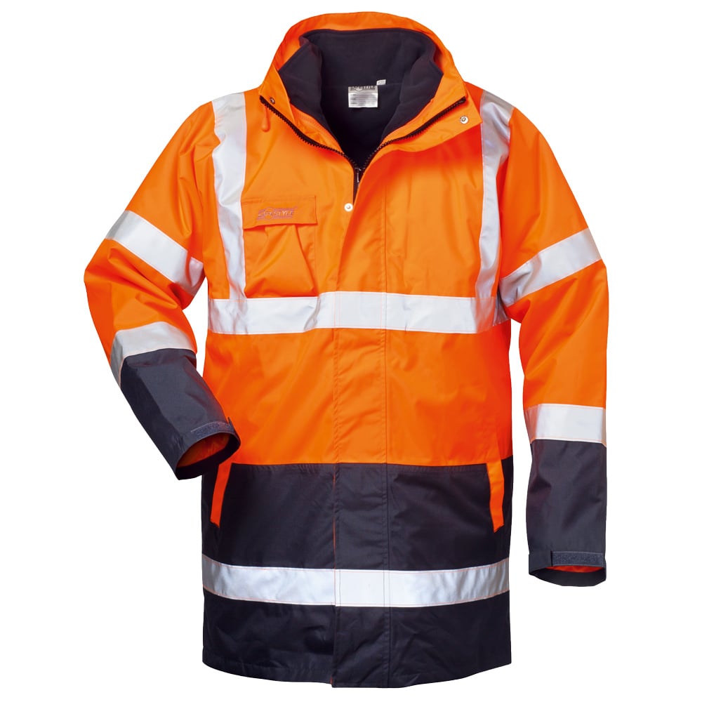 Gr .L (54/56) *TRAVIS* 4-IN-1 WARNSCHUTZPARKA ORANGE/MARINE orange *TRAVIS* 4-IN