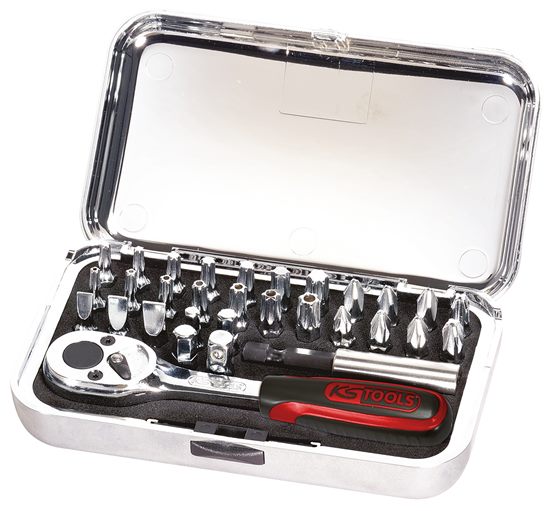 KS Tools 918.4500 1/4'' CHROME Bit-Satz, 31-tlg. hochglanz Bits