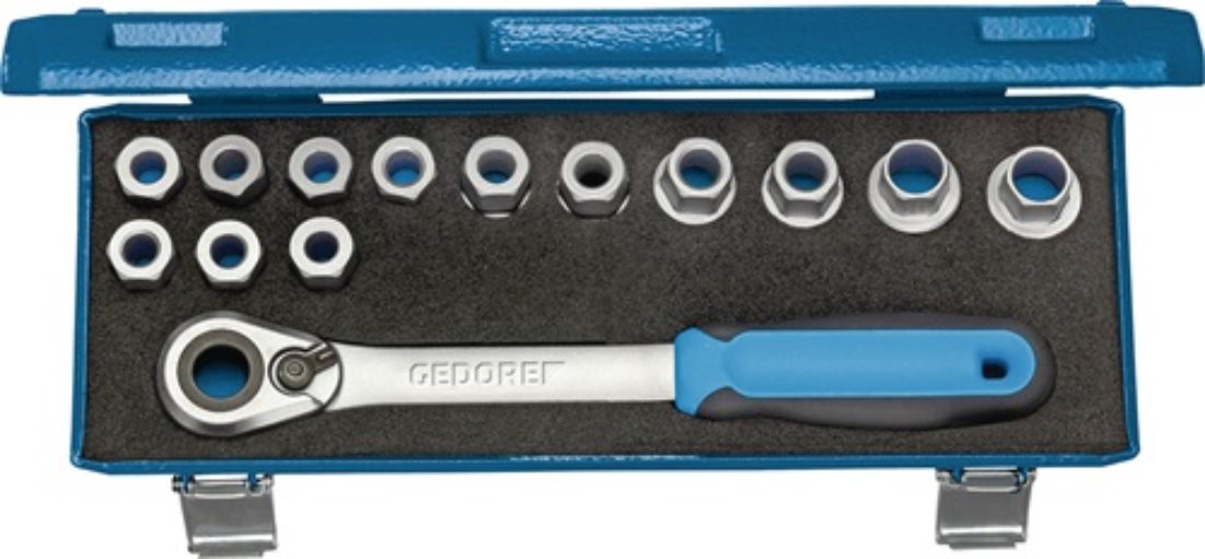 GEDORE 2521563 Steckschlüssel-Satz 19 SKU-20 14-teilig 1/2 '' Schlüsselweiten 10