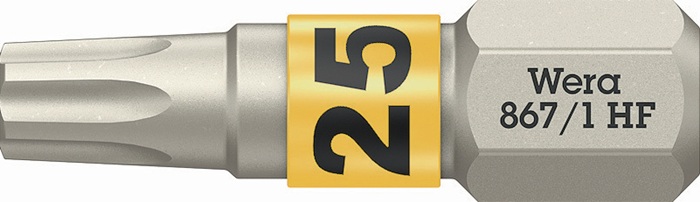 WERA 05066143001 Bit 867 TORX® HF 1/4 ? TX 25 Länge 25 mm mit Farbleitsystem