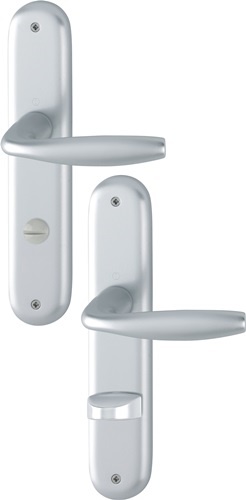 HOPPE 3272941 Langschildgarnitur New York 1810/273P Aluminium F1 SK/OL 78 mm DIN