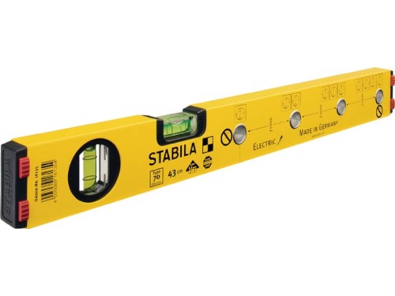 STABILA 16136 Wasserwaage 70 Electric 120 cm Aluminium gelb ± 0,5mm/m
