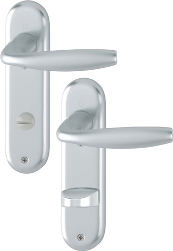 HOPPE 3273119 Kurzschildgarnitur New York 1810/273KP Aluminium F1 SK/OL abgerund