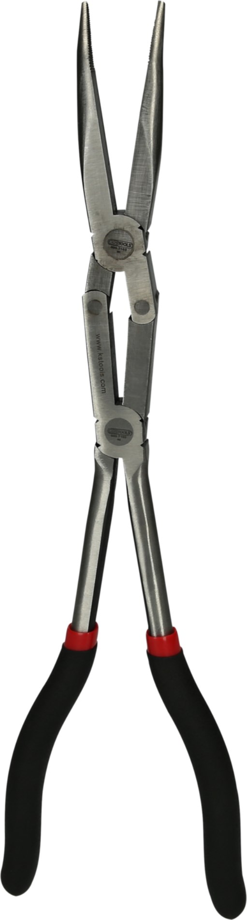 KS TOOLS 500.7163 Doppelgelenk-Flachrundzange, 45° gebogen, XL