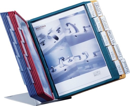 DURABLE 557000 Tischständer  Stahlblech lichtgrau, RAL 7035 10 Sichttafeln DIN A