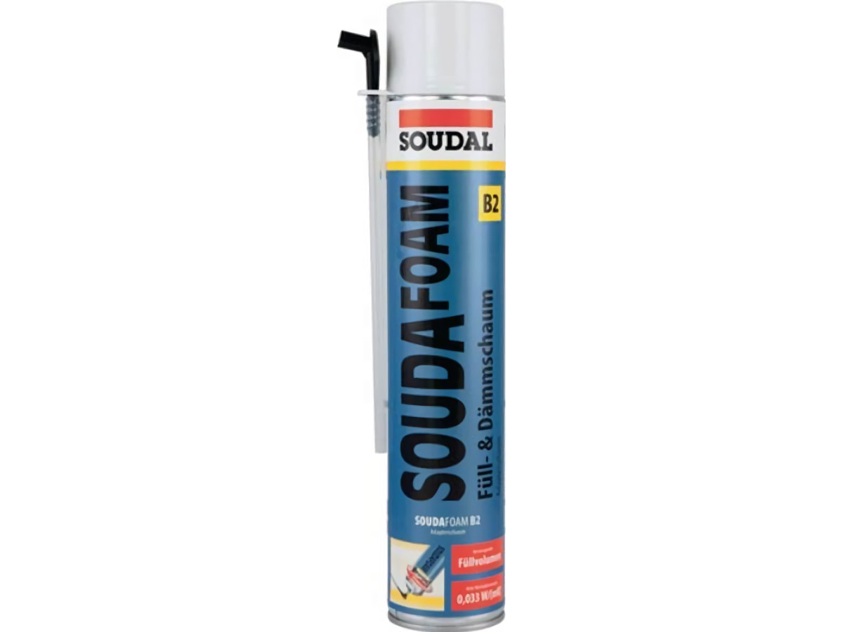 SOUDAL 106178 1K-Montageschaum SOUDAFOAM 750 ml B2 champagner mit Einweghandschu