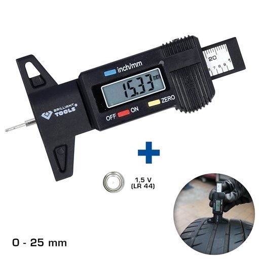 Brilliant Tools  BT114903 Digitaler-Tiefenmessschieber, 0 - 25 mm