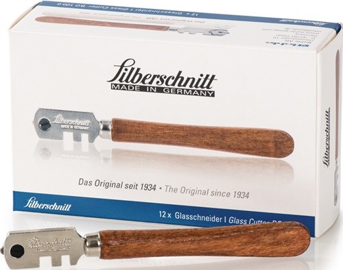 SILBERSCHNITT 1000 Glasschneider  für Glasdicken von 3 - 6 mm flaches Holzheft