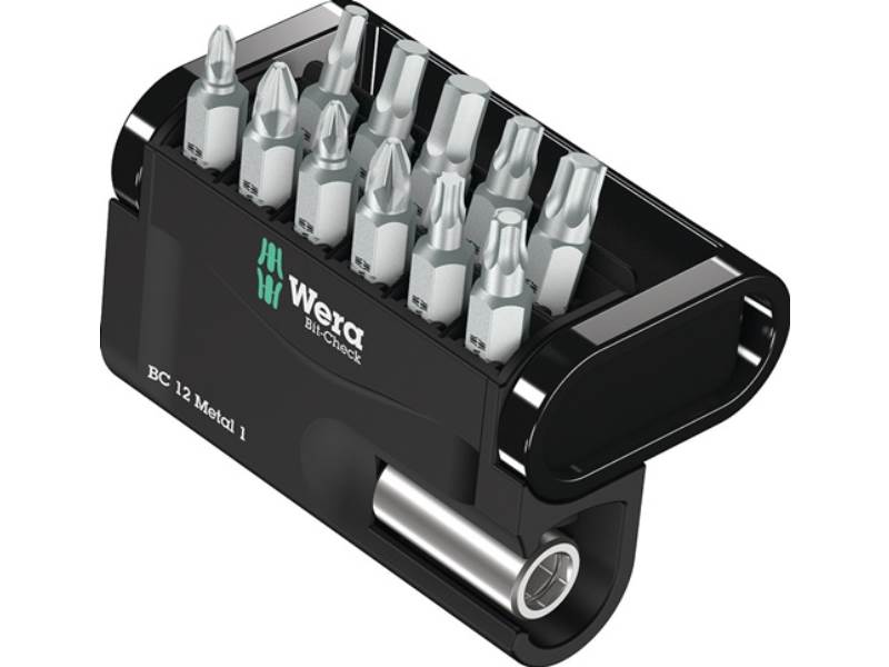 WERA 5057424001 Bitsortiment Bit-Check 12 Metal 1 12-teilig PH/PZD/TX/6Kt.