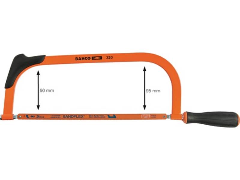 BAHCO 320 Metallsägebogen 320 Blattlänge 300 mm 24 Zähne / Zoll Komfort- und Fro