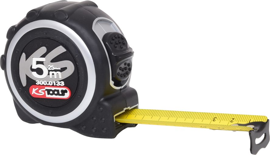 KS Tools 300.0133 Bandmaß mit Feststeller,schwarz-grau, 5m, 25mm