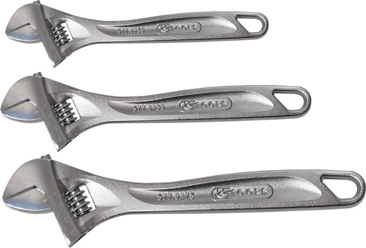 KS Tools 577.0399 CLASSIC Rollgabelschlüssel-Satz, verstellbar, 3-tlg.