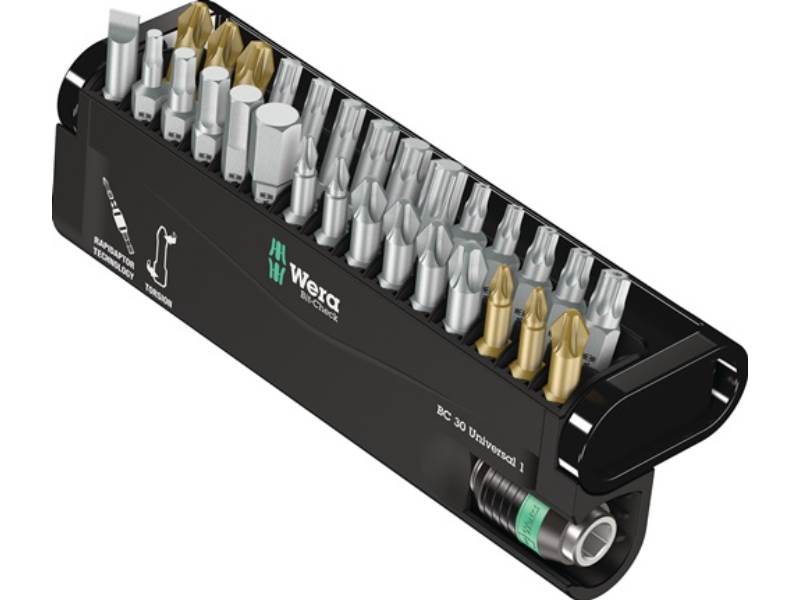 WERA 5056440001 Bitsortiment Bit-Check 30 Universal 1 30-teilig Schlitz/PH/PZD/T