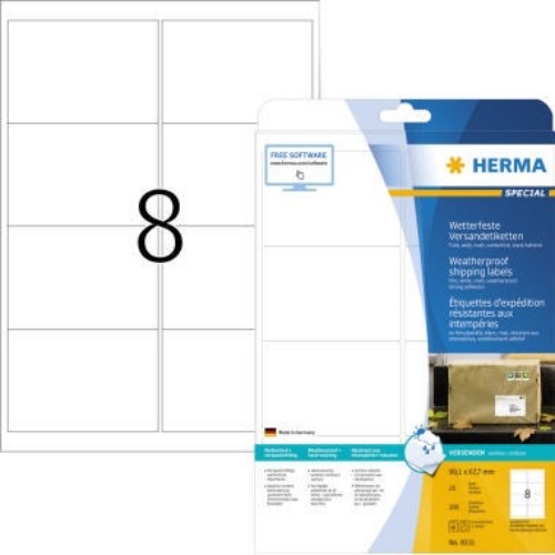HERMA Folienetikett 8331 99,1x67,7mm weiß 200 St./Pack.
