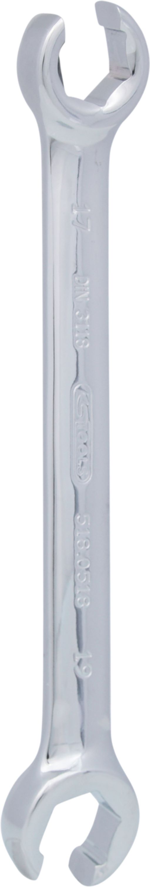 KS Tools 518.0518 CHROMEplus Offener Doppel-Ringschlüssel, abgewinkelt, 17x19mm