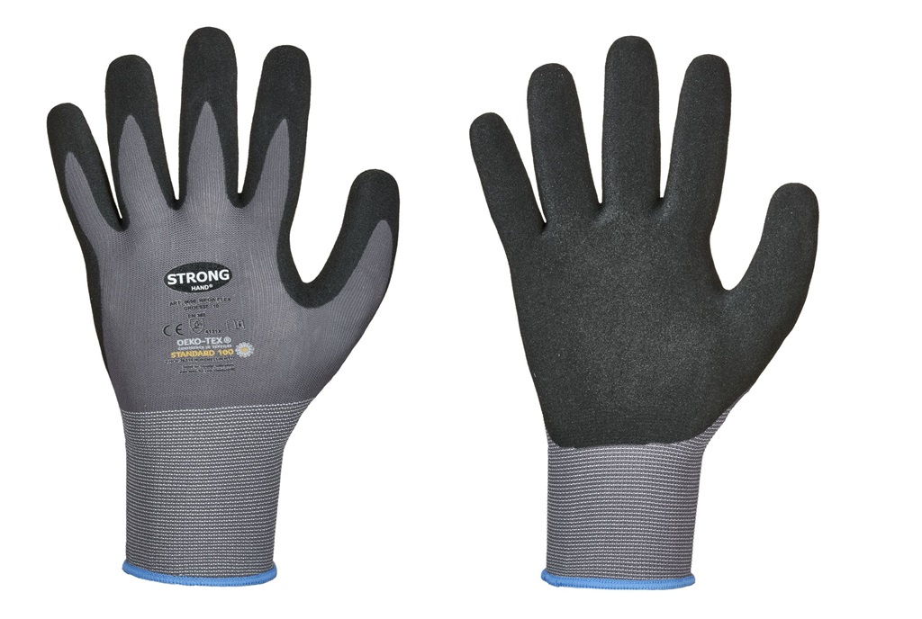 Gr .10 *NIFOA FLEX* STRONGHAND® HANDSCHUHE grau *NIFOA FLEX* STRONGHAND® GLOVES