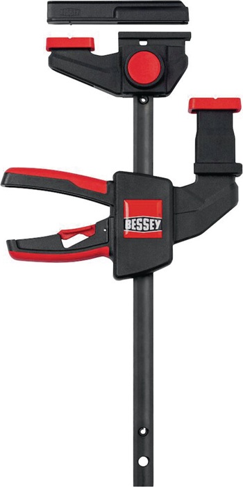 BESSEY EZR15SET Einhandtischzwinge EZR Spannweite 150 mm Ausladung 60 mm Spreizweite 120 - 310 mm zum Fixieren von Führungsschienen der Marken Festool, Protool, Metabo, Makita, Hitachi/Hikoki, Dewalt etc. (Nutenabmessungen 12 x 6,5 mm bis 12 x 8 mm) sowie