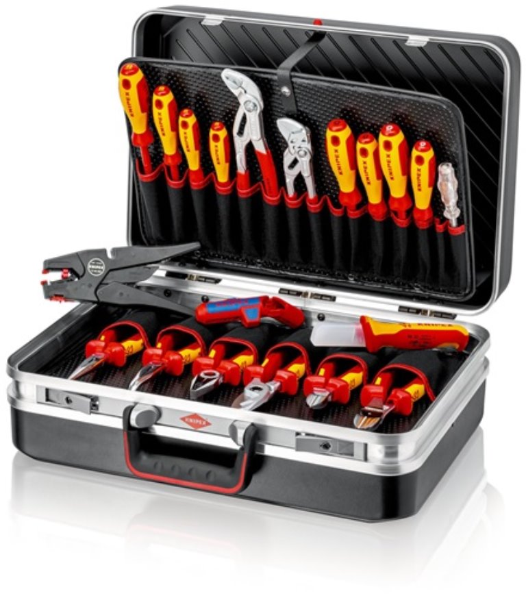 KNIPEX 00 21 20 Werkzeugkoffer Elektro 20-teilig Koffer aus ABS-Material Elektro