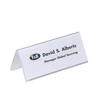 DURABLE Tischnamensschild 805019 150x61/122mm tr 25 St./Pack.