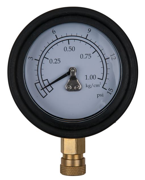 KS Tools 150.2327 Manometer Ø 75,0 mm, 0 - 1 bar mit 1/4'' Schnellkupplung