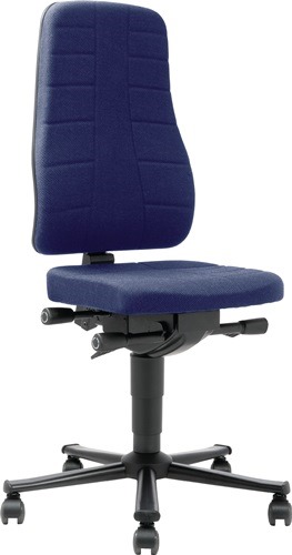 BIMOS 9643-6802 Arbeitsdrehstuhl All-In-One Highline Rollen Stoffpolster blau 45