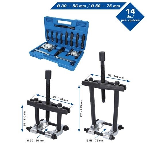 Brilliant Tools  BT631100 Abzieher-Satz für Kugellager mit Trennmesser, 10-tlg.