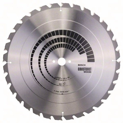 BOSCH 2608640694 Kreissägeblatt Construct Wood Außen-Ø 450 mm Zähnezahl 32 HB Sc