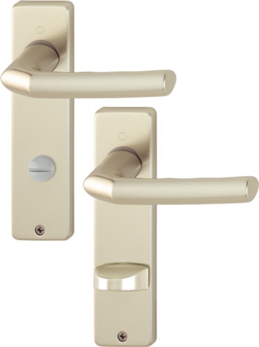 HOPPE 2572328 Kurzschildgarnitur Birmingham 1117/202KP/AP Aluminium F2 SK/OL eck