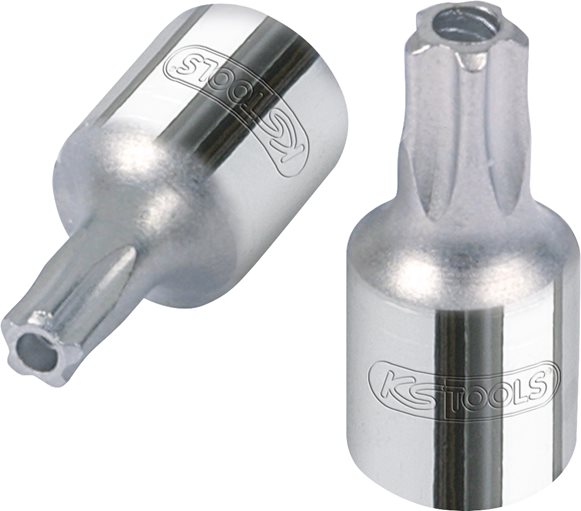 KS Tools 918.2412 1/4 CHROMEplus Bit-Stecknuss Fünfstern, Stirnlochbohrung,TS