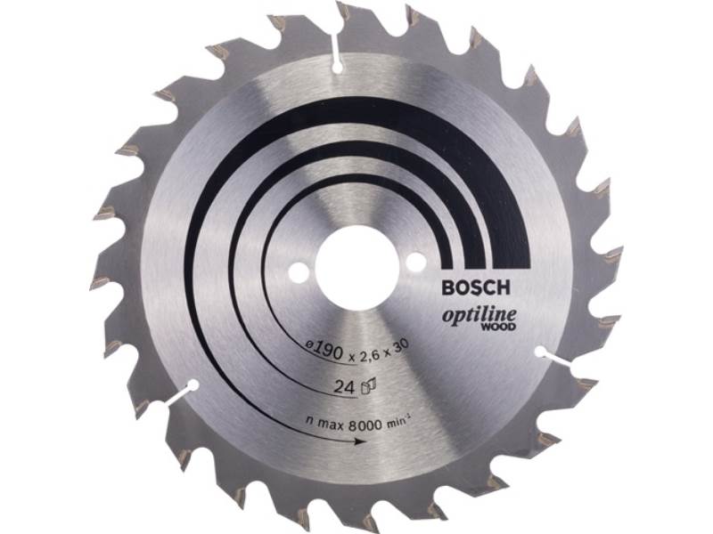 BOSCH 2608640615 Kreissägeblatt PRO Wood Außen-Ø 190 mm Zähnezahl 24 WZ Bohrung