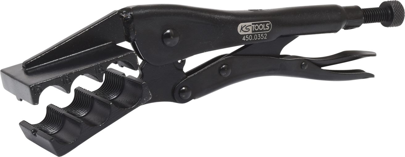 KS Tools 450.0352 Spezial-Klemm-Gripzange, Ø 15-18mm