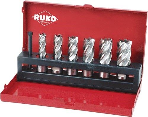 RUKO 108820 Kernbohrer-Satz  7 teilig Ø 12-14-16-18-20-22 mm HSS Schnitttiefe 30