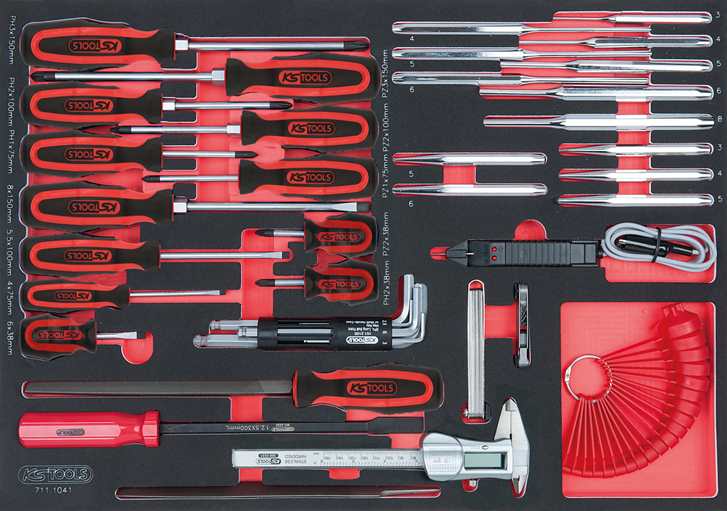 KS Tools 711.1041 SCS Schraubendreher- und Messgeräte-Satz, 41-tlg. in 1/1 Syste
