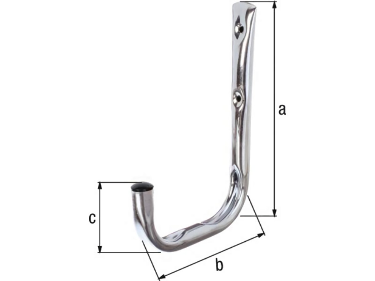 GAH 802059 Wandhaken  einfach Ausladung 250 mm Stahl verzinkt Höhe 300 mm D. 18