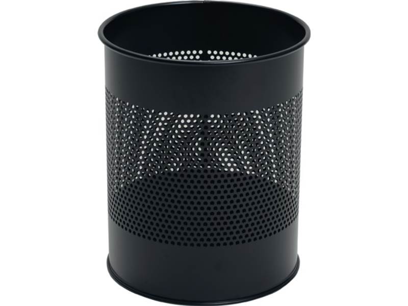 DURABLE 331001 Papierkorb  15 l H315xD. 260 mm mit Lochraster Stahlblech pulverb
