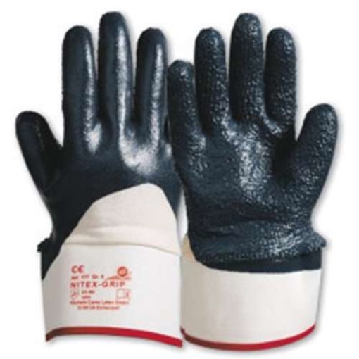 KCL 177 Nitex® Grip Gr. 9 Baumwolle, Nitril blau handrückenfrei Segeltuchstulpe