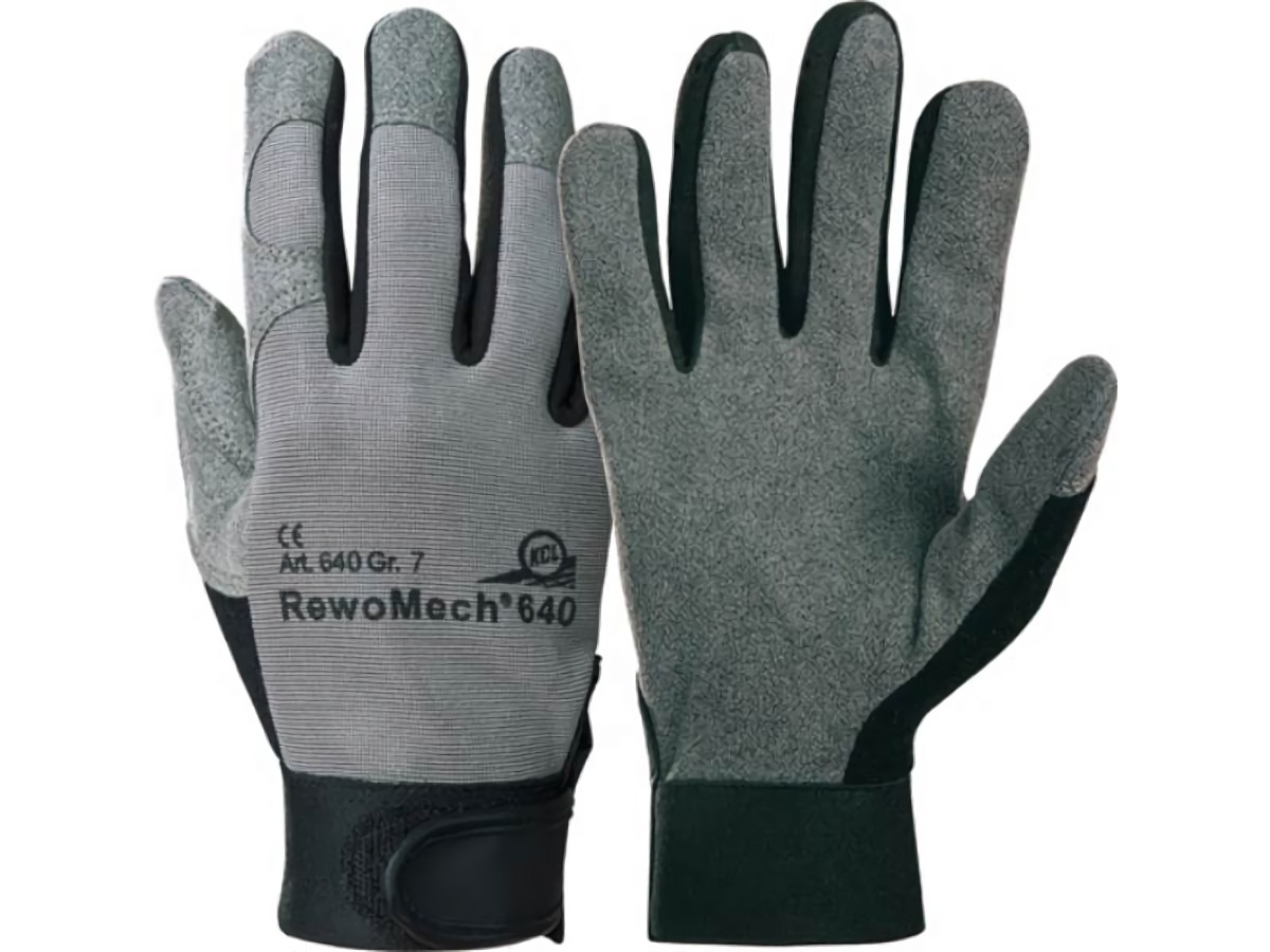 HONEYWELL 640/10 Kunstlederhandschuhe RewoMech 640 Gr.10 schwarz/grau Kunstle