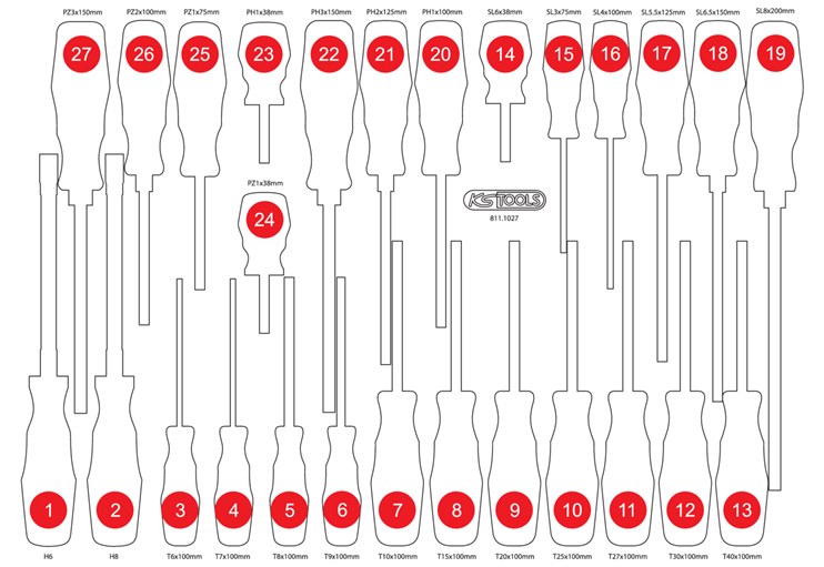 KS-Tools 811.1027-97 Leere Schaumstoffeinlage zu 811.1027